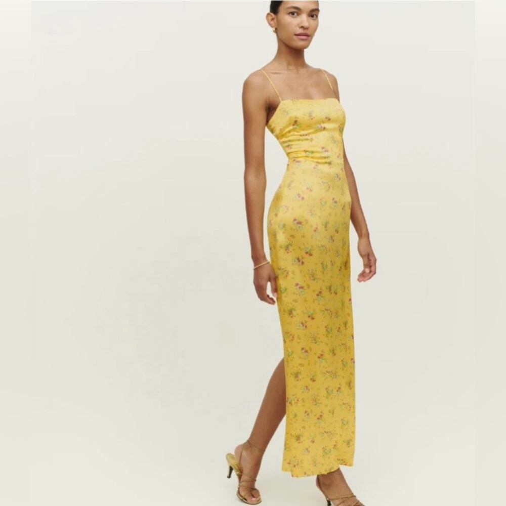 Reformation Frankie Silk Dress (Canaria, 2)